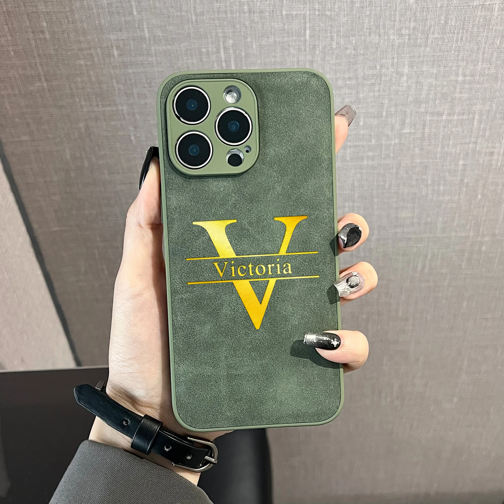 Personalized Name Initials Engraved Big Letters Phone Case for iPhone thumbnail 1
