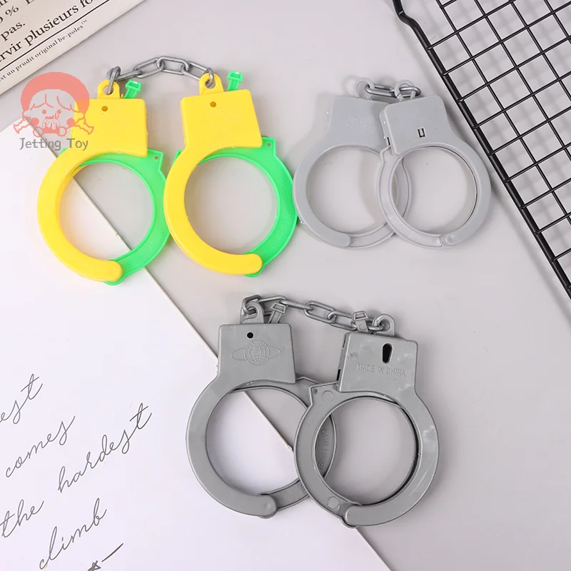 1PairHandcuffsToyKidsRolePlayFootcuffsPropsPartyDramaCosplayPoliceCopOfficer