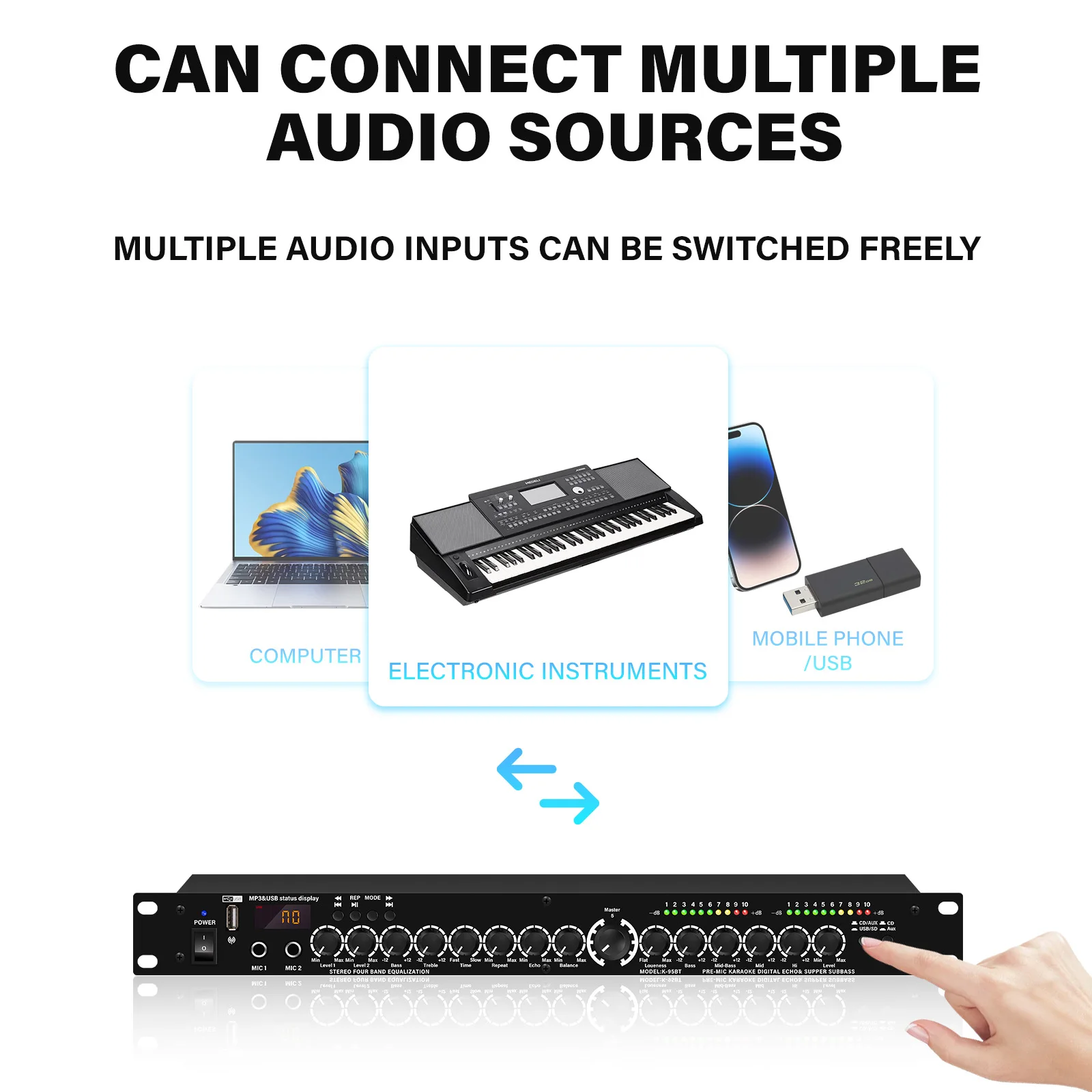 XG5 Professional Sound Equalizer with US Plug and Precision Tuning for Studios and Live Performances audio equalizer