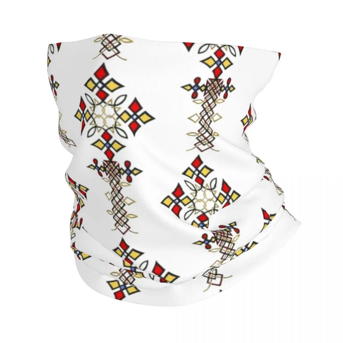 

African Art Ethiopian Cross Bandana Neck Gaiter Printed Balaclavas Face Scarf Multifunctional Headband Fishing Adult Washable