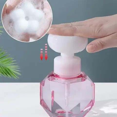 

Liquid Soap Dispenser 300ml Flower Shape Foam Foaming Pump Lotions Refillable Bottle Liquid Distributor Shower Foam Pump Bottle