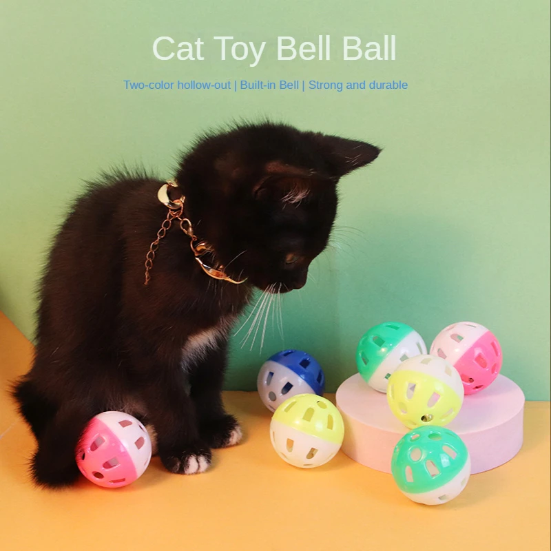 

Cat Toy Bicolor Plastic Cat Grab Ball Cat Hi Interactive Sounding Bell