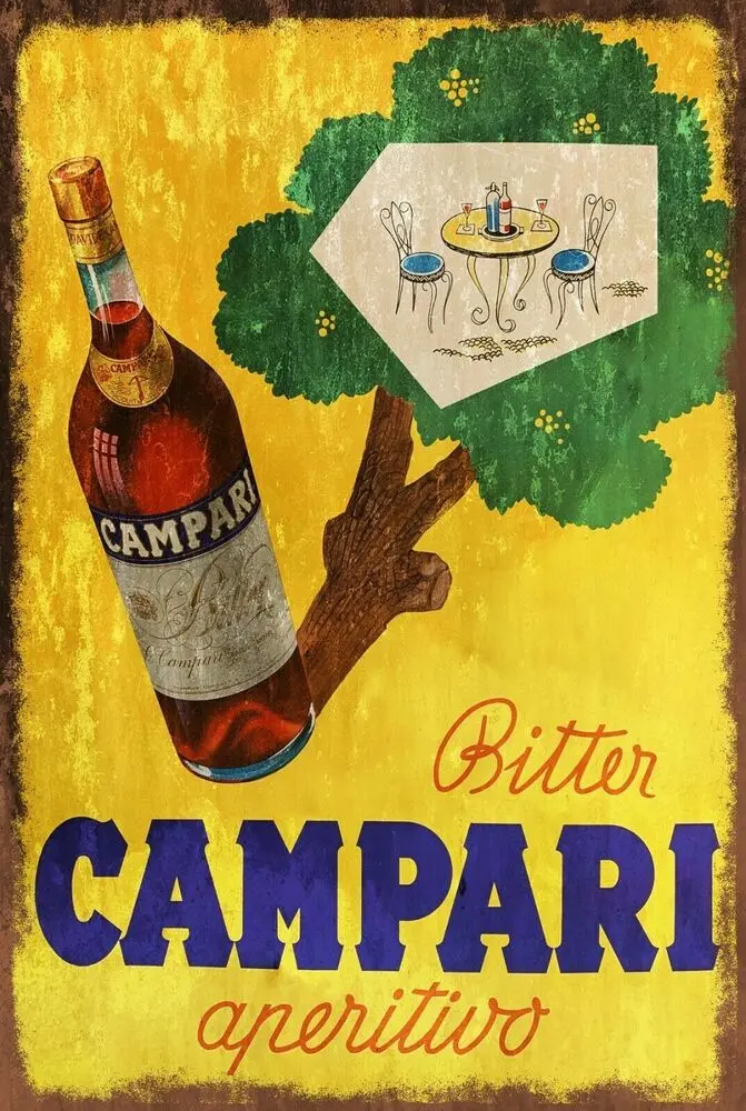 

Campari Bitter Aperitivo Advert Vintage Look Retro Style Metal Sign