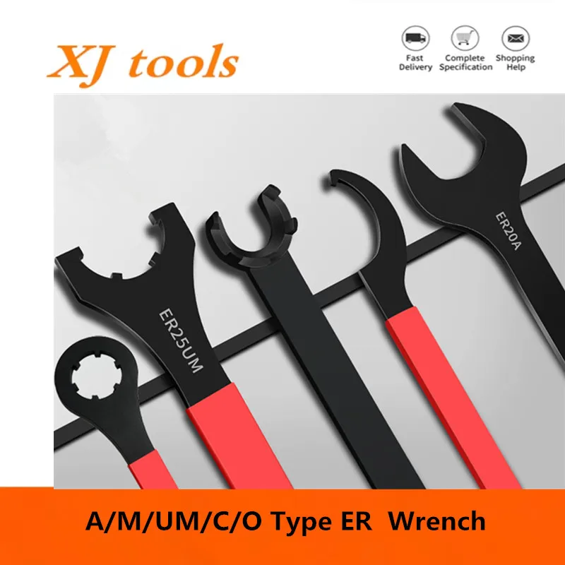 

NEW ER Collet A/M/UM/C/O Type Wrench ER8 ER11 ER16 ER20 ER25 ER32 ER Spanner for Collet Chuck Holder CNC Milling Tool Lathe Tool