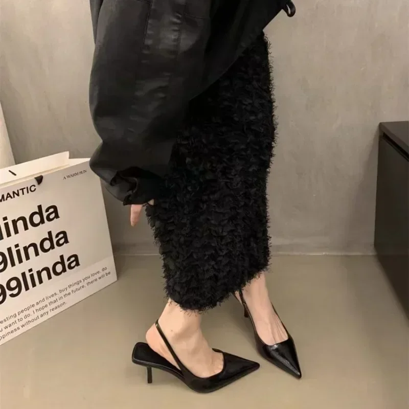 2025 Summer Silver Heels Pointed Toe Women Pumps Fashion Slip on Slingbacks Shoes Ladies Sexy Heel Party Dress Sandalias 3