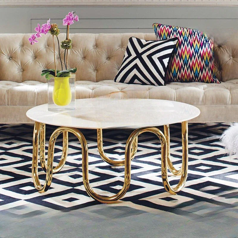 

Marble coffee table, small unit living room, household creative irregular edge