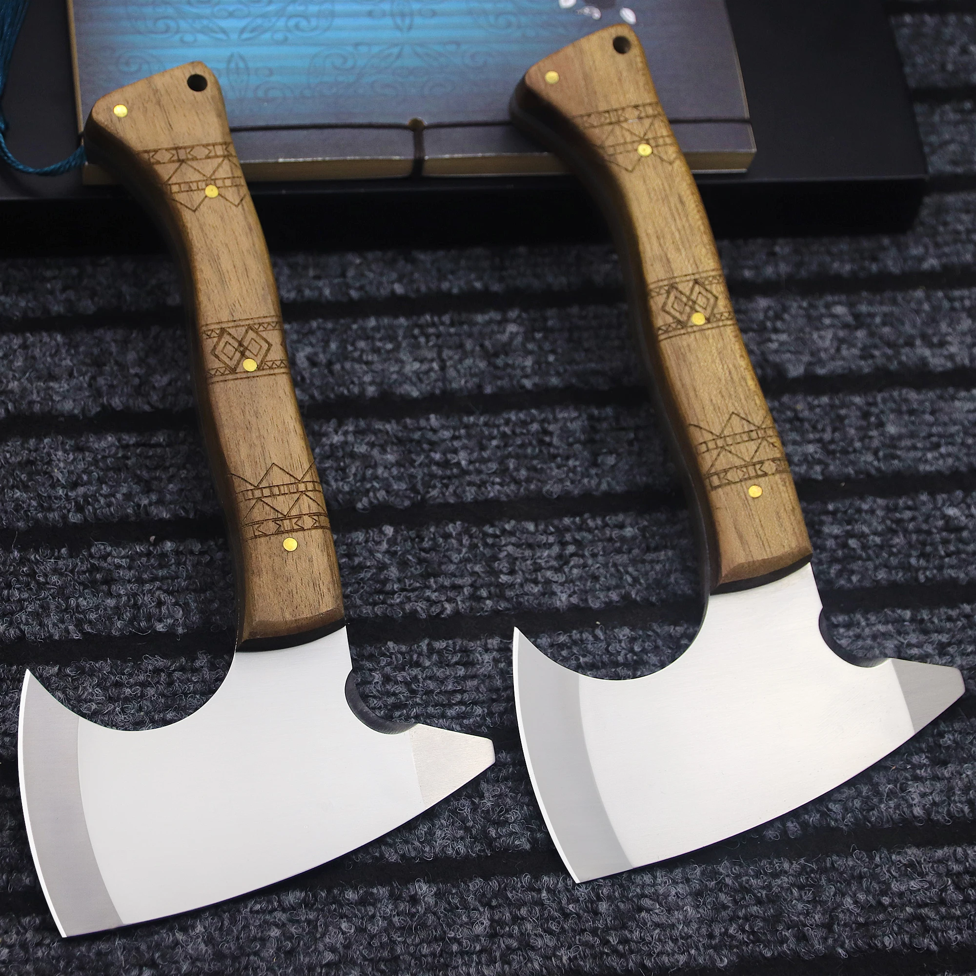 German d2 steel all Tang multi-purpose outdoor axe, jungle survival hatchet, EDC tool hand axe 3