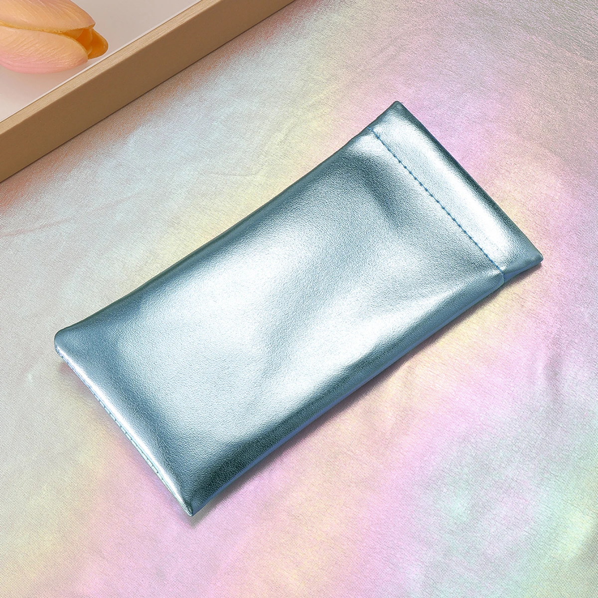 Solid Soft Leather Eyeglasses Pouch Portable Glasses Case Travel Organizer Case Sunglasses 1pc