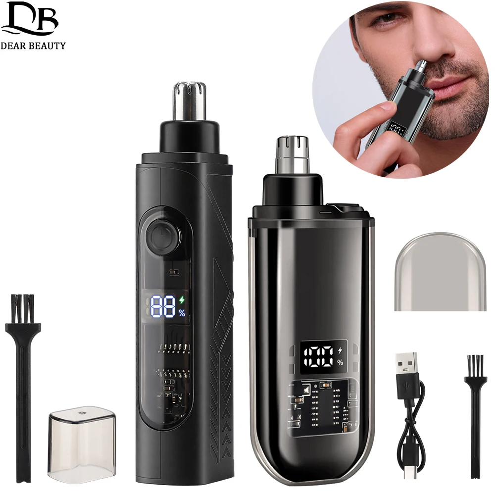 Electric Nose Hair Trimmer For Men Digital Display Rechargeable Shaver Man Woman Ear and Nose Hair Trimmer Razor Waterproof