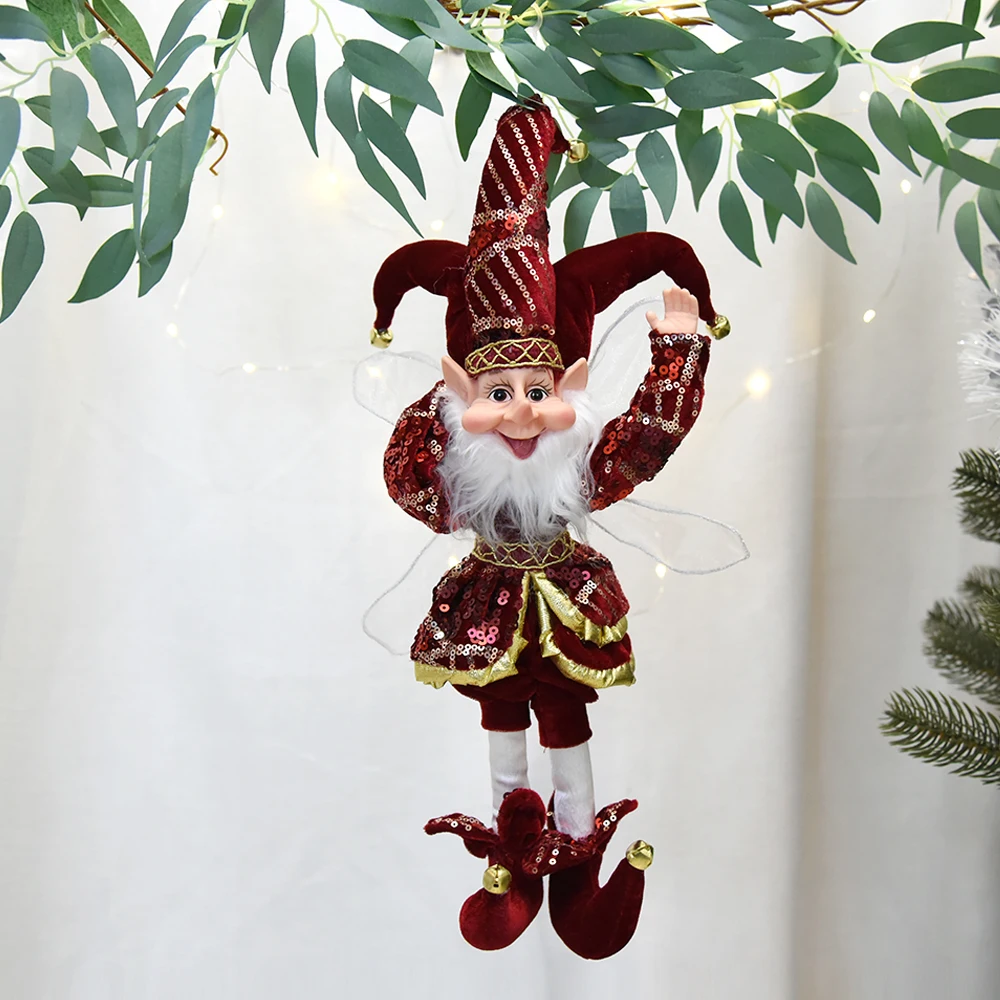 50Cm Elf Doll Toy Christmas Pendant Ornaments Decor Elf Hanging On Shelf Hanging Standing Decoration Navidad Regali Di Capodanno
