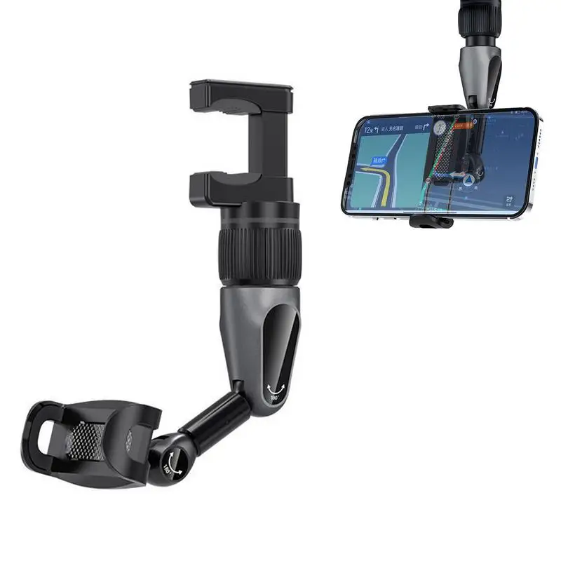 

Rearview Mirror Phone Holder For Car 360 Degrees Rotation Cellphone Mount Bracket Adjustable Multifunctional Universal