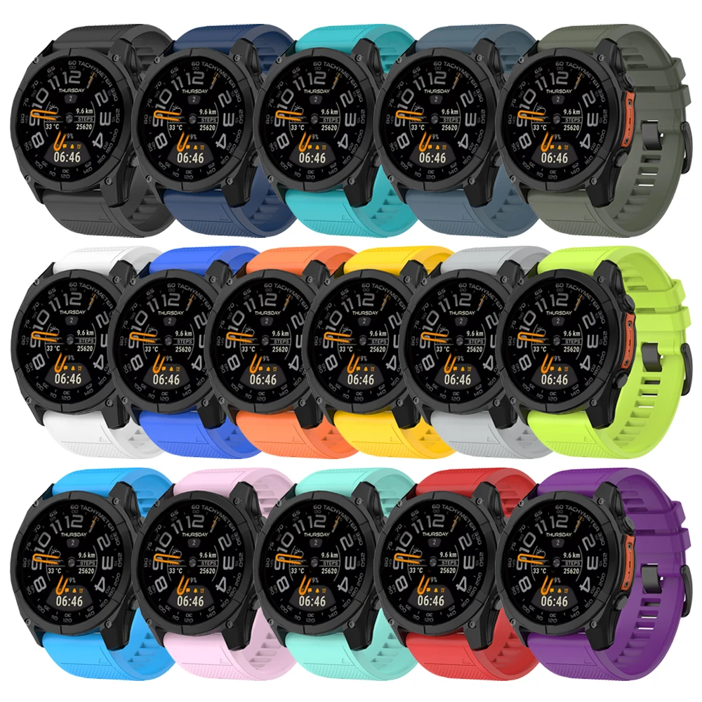 Official QuickFit Silicone Strap - Universal 26mm/22mm Adjustable Band, Unisex Replacement Bracelet