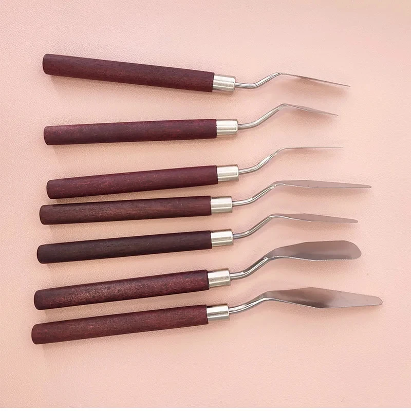 7Pcs/set Spatula Kit Palette Gouache Supplies Oil Painting Knife Fine Arts Painting Tool Set Flexible Blades oil painting knife