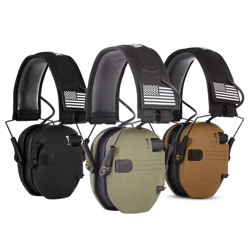 Electronic Earmuff f Slim Ultra Low Profile Compact Design Adjustable Range Shooting Hunting Hearing Protection