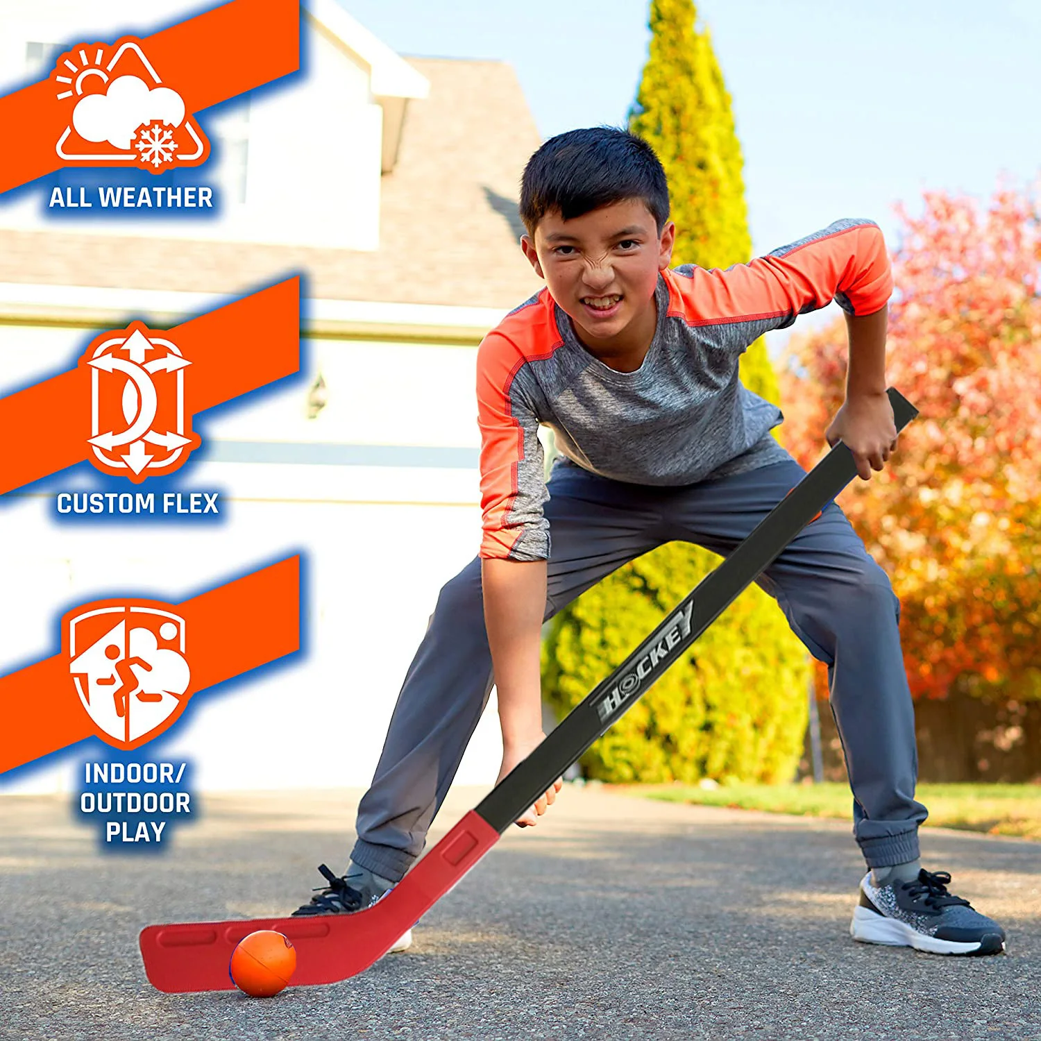 Children's Ice Hockey Stick 72CM Plastic Pulley Toy hockey stick extension hockey stick grip