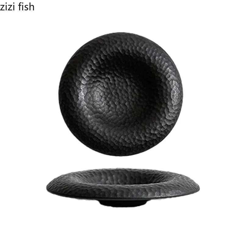 Solid Color Creative Texture Ceramic Deep Plate Dessert Plate Salad Pasta Plates Molecular Cuisine Specialty Tableware