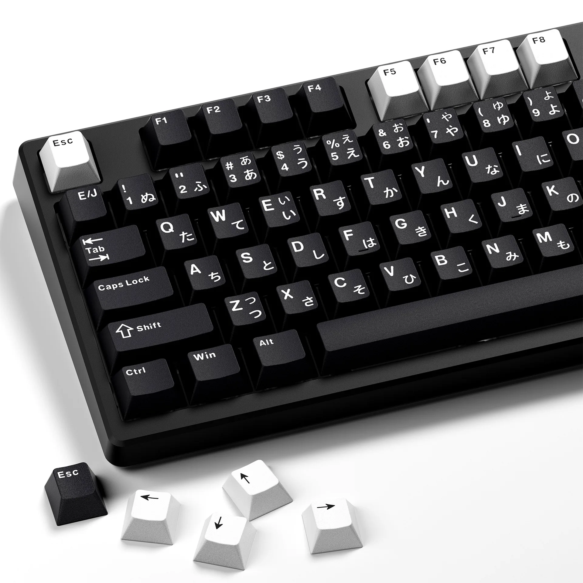 XVX-teclas de doble Color blanco y negro, perfil de cereza rusa coreana japonesa, tallado frontal PBT para teclado mecánico con interruptor magnético