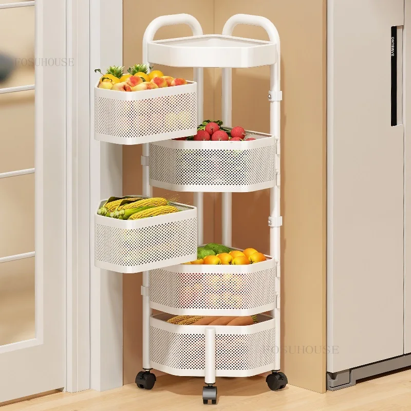 Chariot Blanc Support De Rangement Sur Pied Multicouche Maison