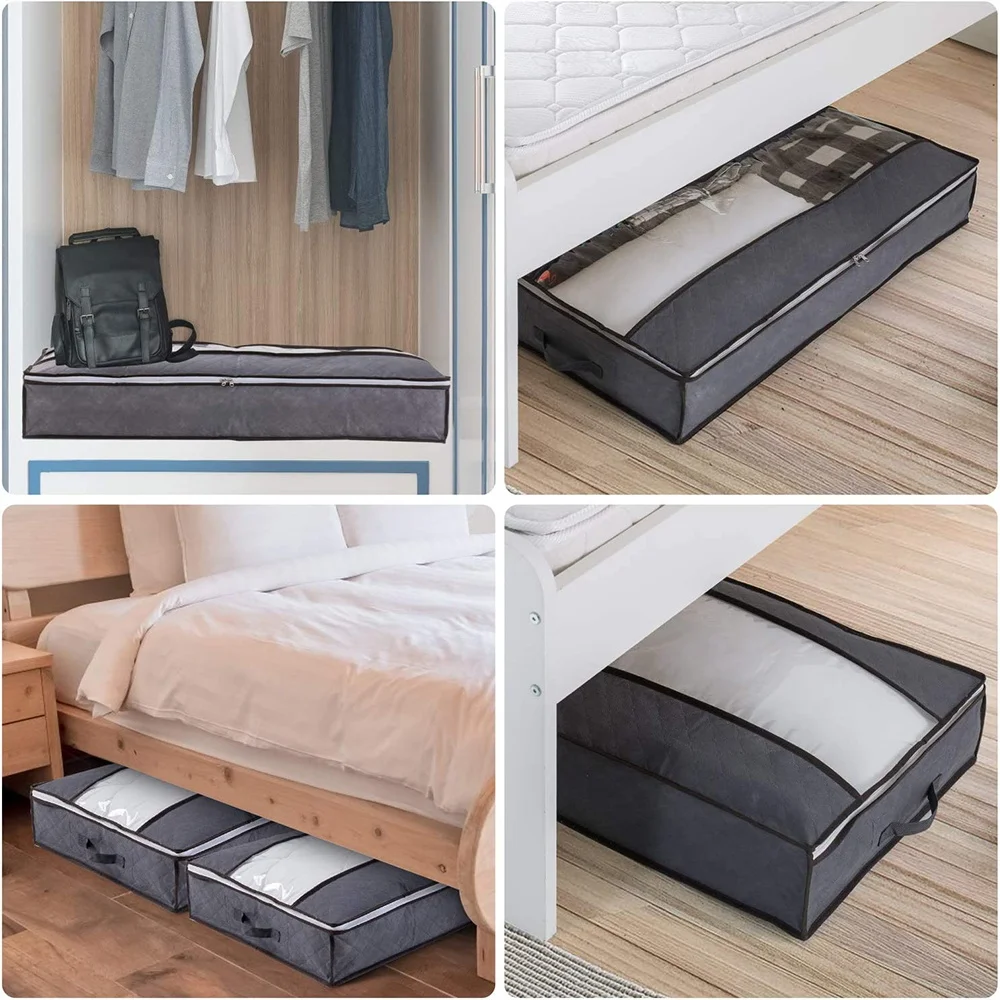 Quilt Clothes Storage Bag Big Capacity Blanket Sorting Bags Dustproof Closet Storage Non-woven Multi-functional Organizer
