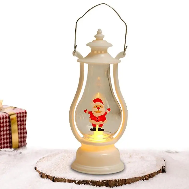 

Рождественский фонарь, винтажный уличный Рождественский фонарь, маленькая Электронная свеча, ветровая лампа, декоративные комнатные фонари