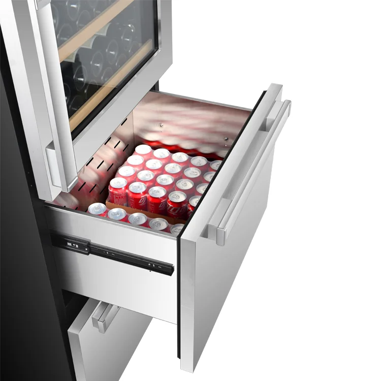 Beer and Wine Refrigerators 2-1 Beverage Wine Cooler Fridge Cooler Showcase