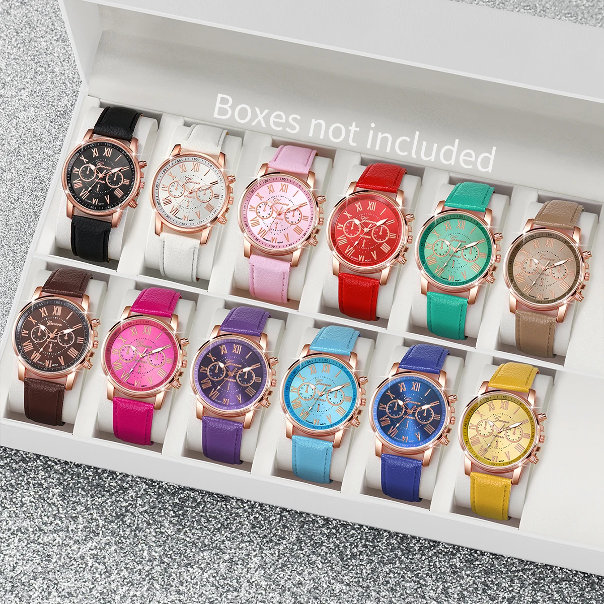 12pcs Women's Watch Set Bohemian Fashion Roman Face Analog Quartz Watch Small Fresh Forest Series Watch Set (Box Not Included) 1