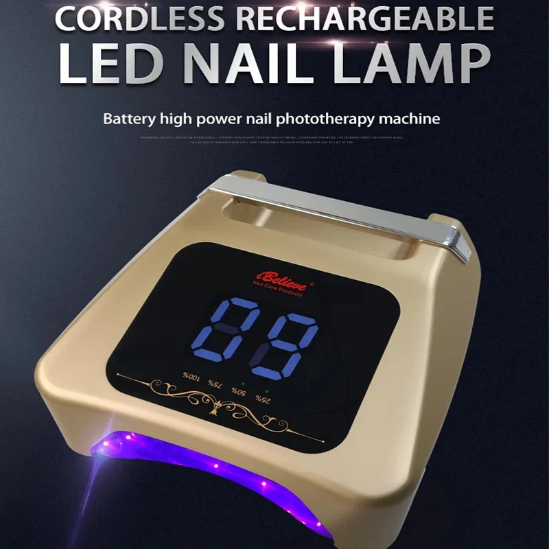 2PCS Proffesional Salon Cordless Nail Light 4 Timing Phototherapy Lamp Automatic Induction Nail Glue Dryer Dedicated Manicure 6