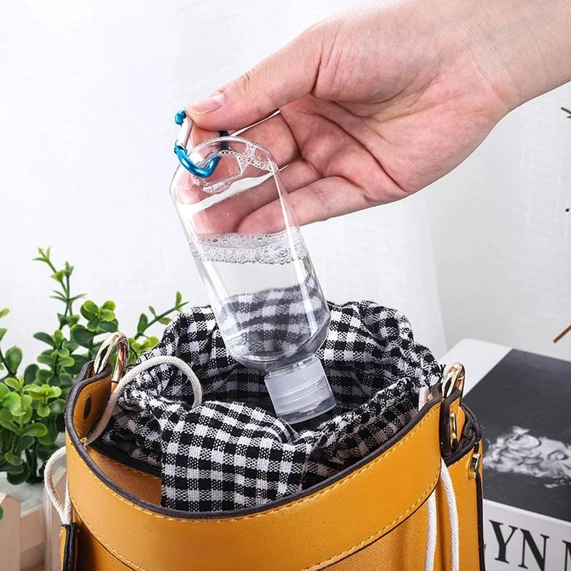 50/30ml Portable Refillable Bottles with Hook Hand Sanitizer Alcohol Cosmetics Container Outdoor Mini Soap Dispenser Container images - 6