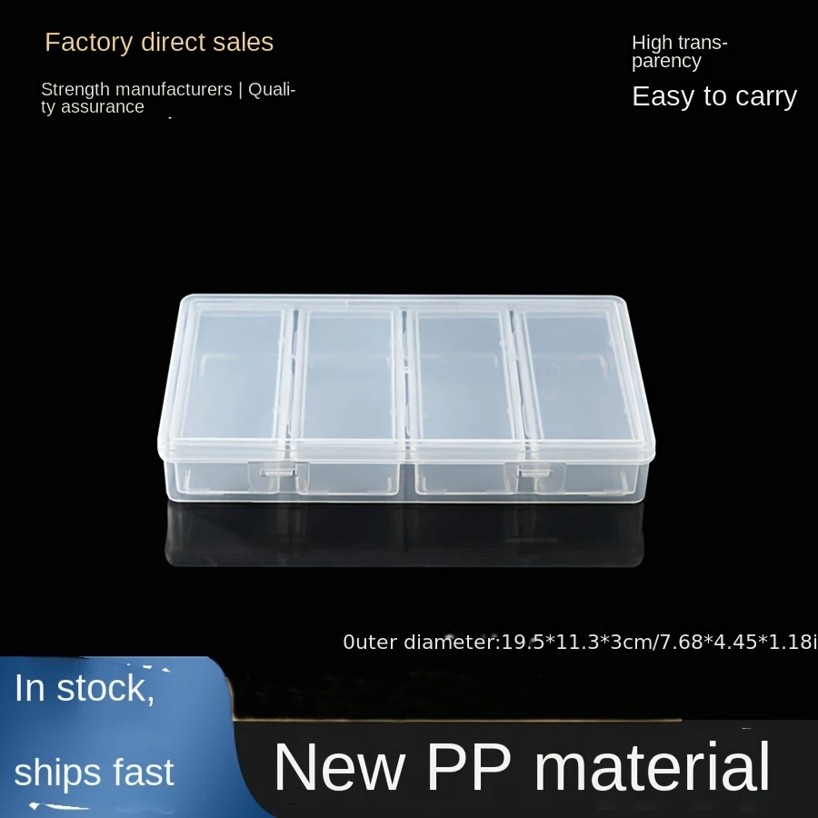 4 Adjustable Dividers Clear Plastic Storage Organizer Box - Craft & Sewing Supplies Container with Removable Compartments - 3