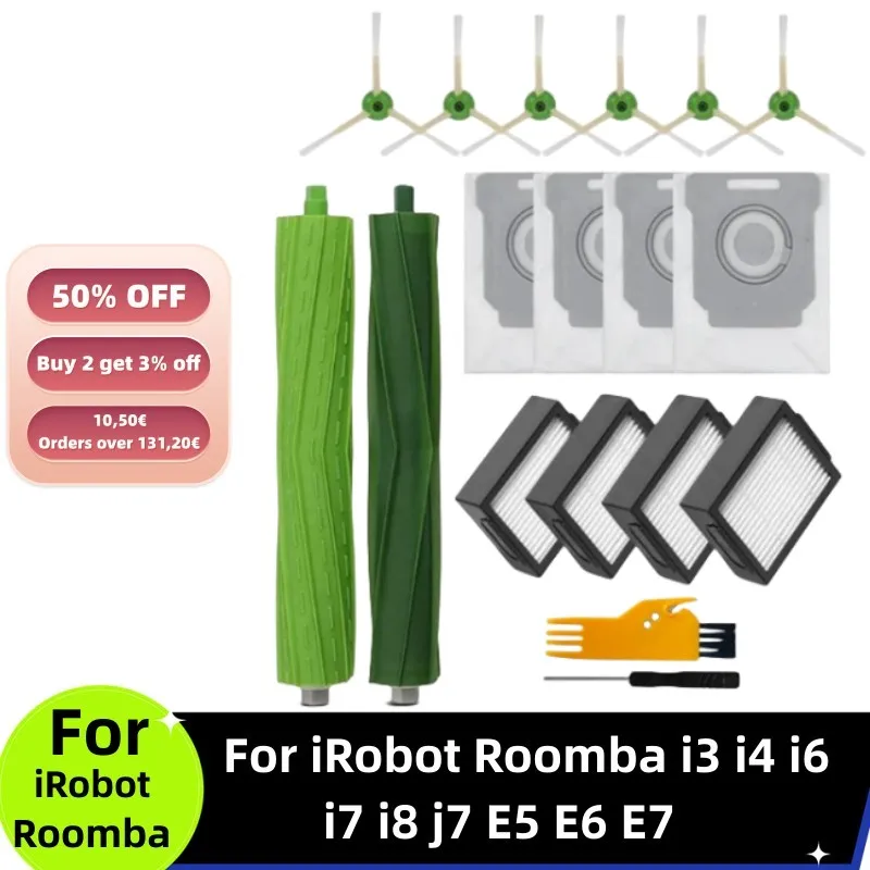 

Filter Mop Cloth Dust Bag Replacement Parts Fit For Irobot Roomba I7 I7+ E5 E6 I3 Vacuum Cleaner Main Side Brush Spare Parts