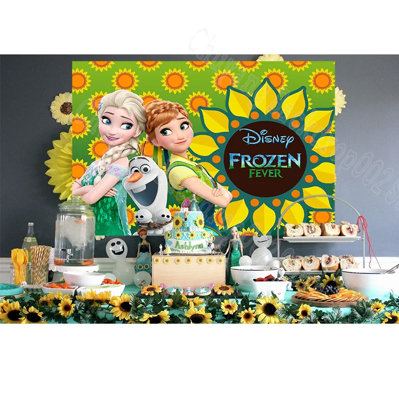 FROZEN ANNA ELSA OLAF PERSONALISED BIRTHDAY PARTY SUPPLIES BANNER BACKDROP  DECOR