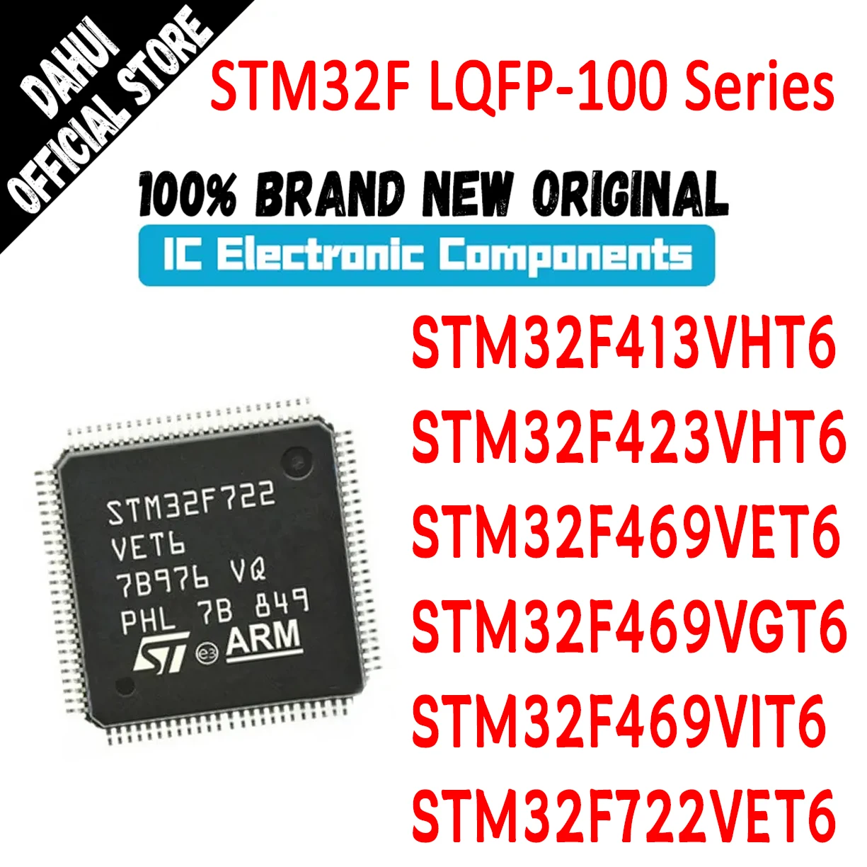 

New STM32F413VHT6 STM32F423VHT6 STM32F469VET6 STM32F469VGT6 STM32F469VIT6 STM32F722VET6 STM32F STM32 STM IC MCU Chip LQFP-100