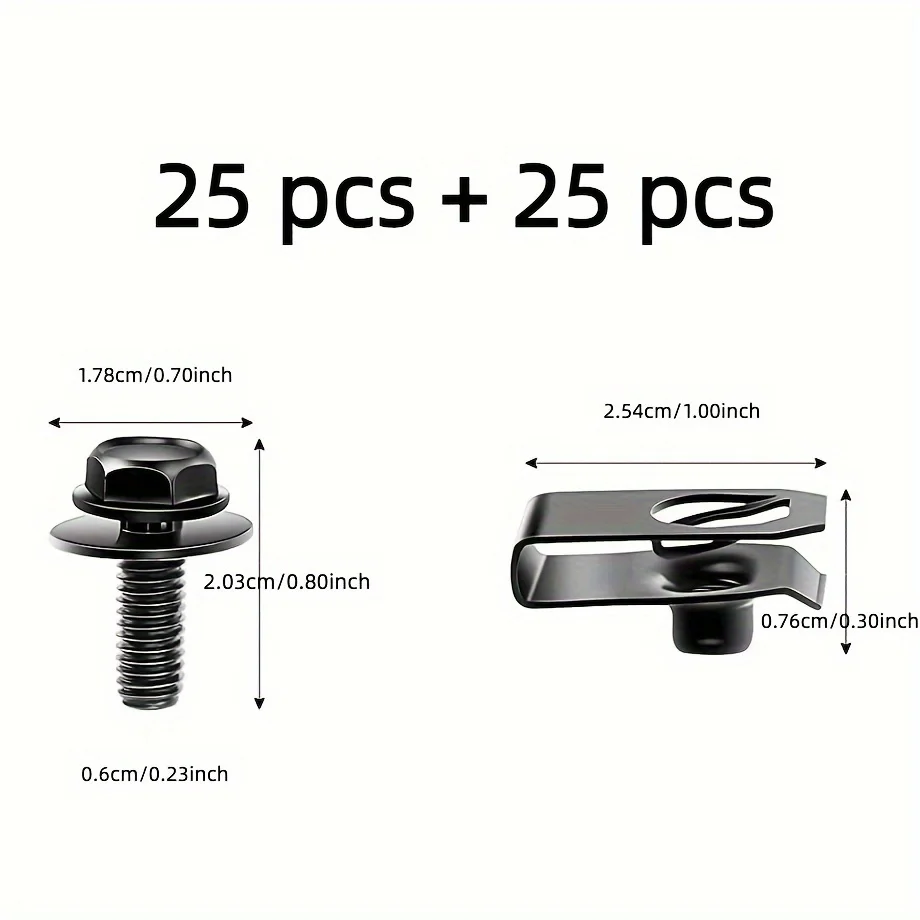 30/50pcs Heavy-Duty Rust-Resistant Metal U-Shaped Clamps for Bumper & Fender Secure Fixing Kit