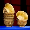 Pure Copper Water Supply Cup for Offering Buddha, Tantric Eight Auspicious Symbol Buddhist Decor Water Bowl, Buddhist Supplies 5