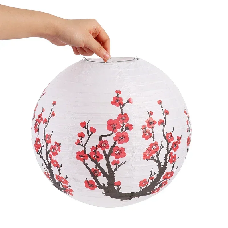 Japanese lantern 30CM Japanese style wedding birthday party Mid Autumn Festival handheld printed flower round lantern