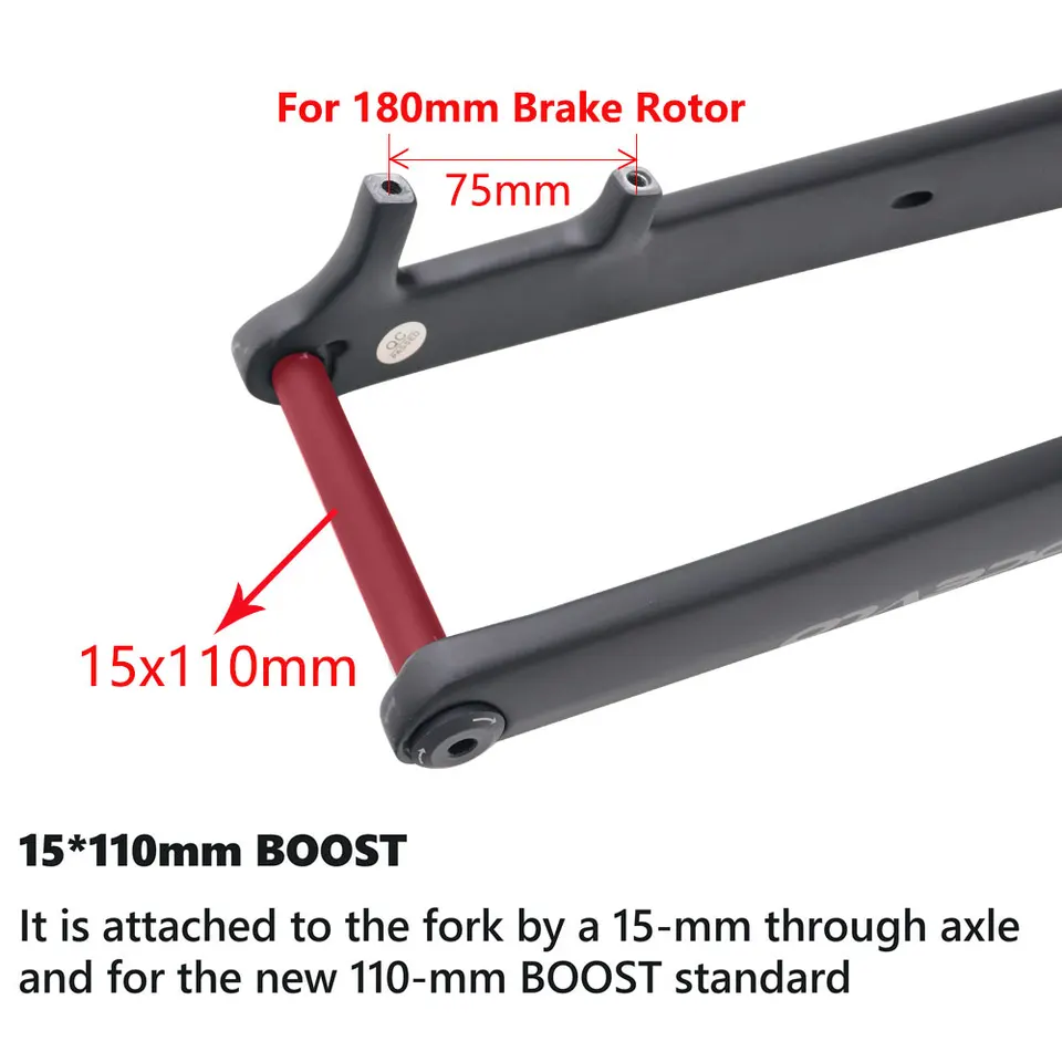 Boost MTB 29er 110*15mm forcella da discesa Mountain Bike forcella rigida in carbonio conica Max Tire 3.0 18 Boost MTB 29er 110*15mm forcella da discesa Mountain Bike forcella rigida in carbonio conica Max Tire 3.0 18