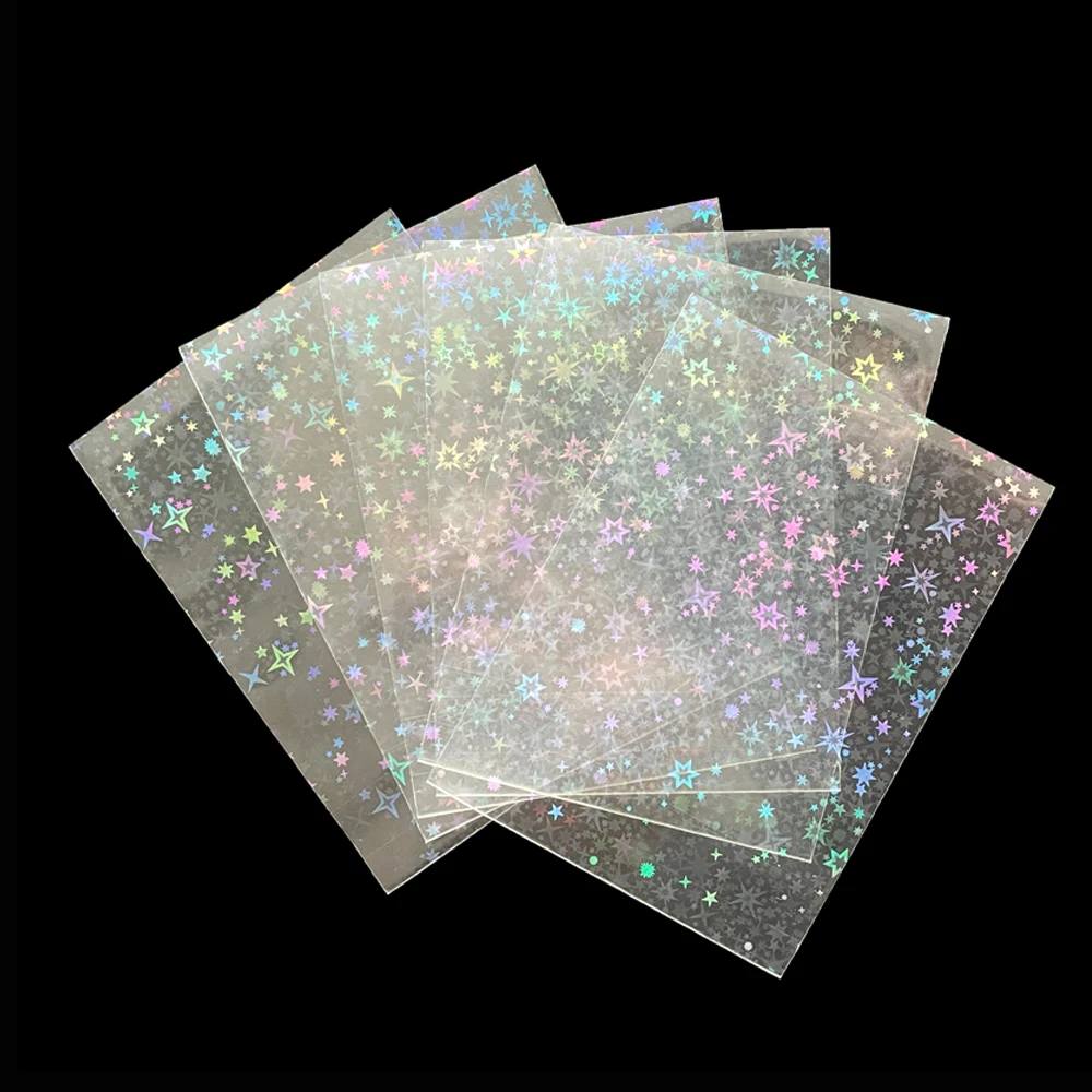 100pcs Board Game Card Sleeves Sweet Heart Foil Transparent Laser Clear YGO  Photo Kpop Protector Trading Cards Shield Cover 50 pcs card cover clear badge holder transparent clip work cards protector pvc id