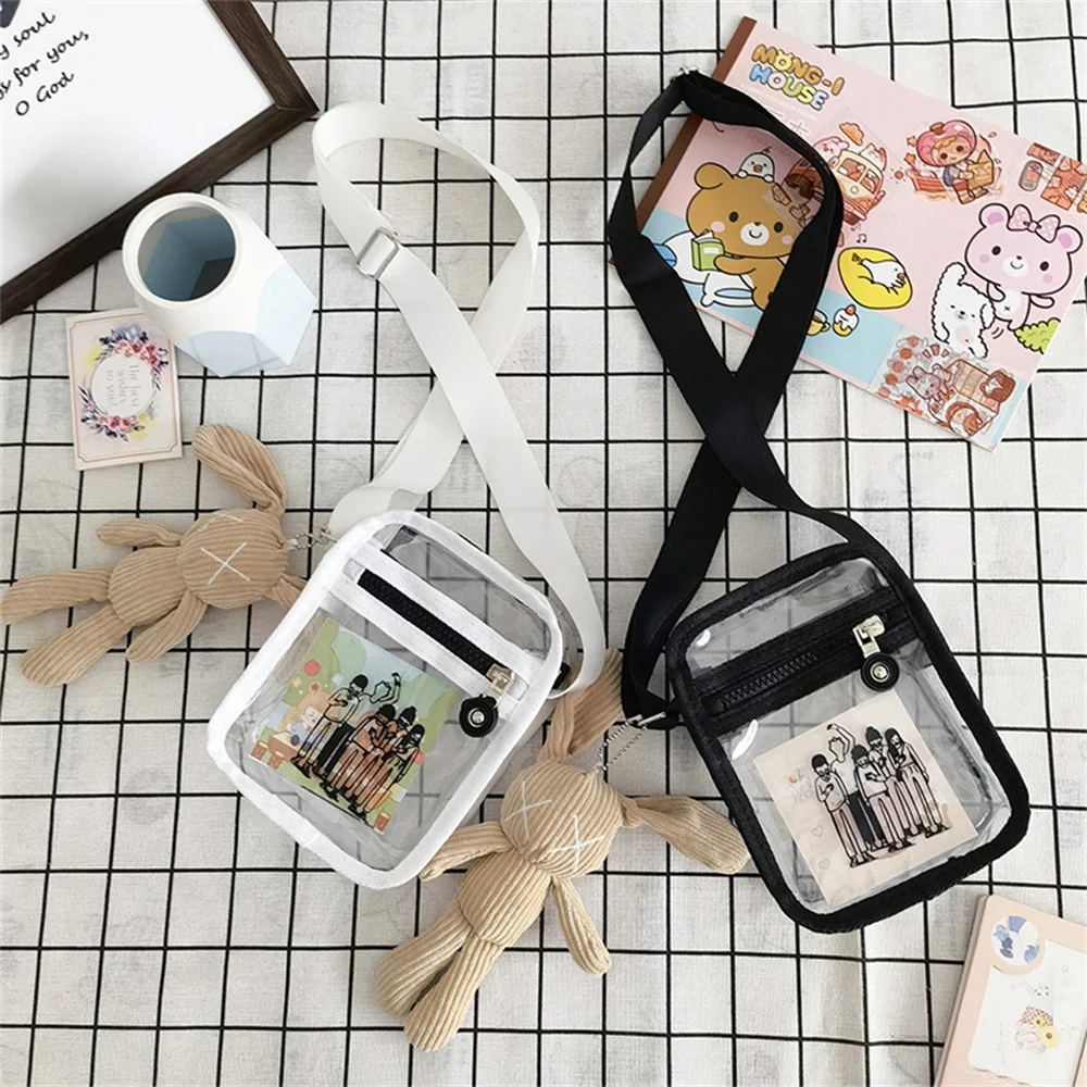 

Summer Large Capacity Single Shoulder Bag Women Children Crossbody Bag Printing Handbag PVC Transparent Mobile Bag