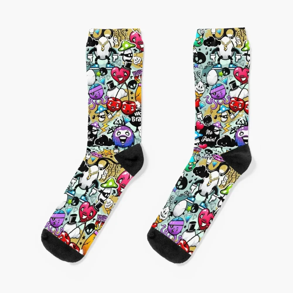 

graffiti fun Socks hiphop designer brand gifts Socks Men Women's