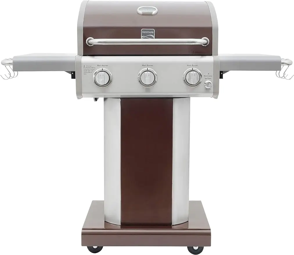 

Уличный гриль для барбекю Kenmore с 3 горелками | Жидкий пропановый газовый гриль для барбекю со складными Сторонами, искусственная кожа,
