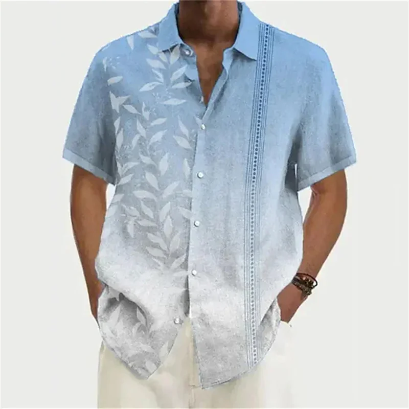 Summer 2023 Men's Shirt Hawaiian Shirt Coconut Wood 3d Printing