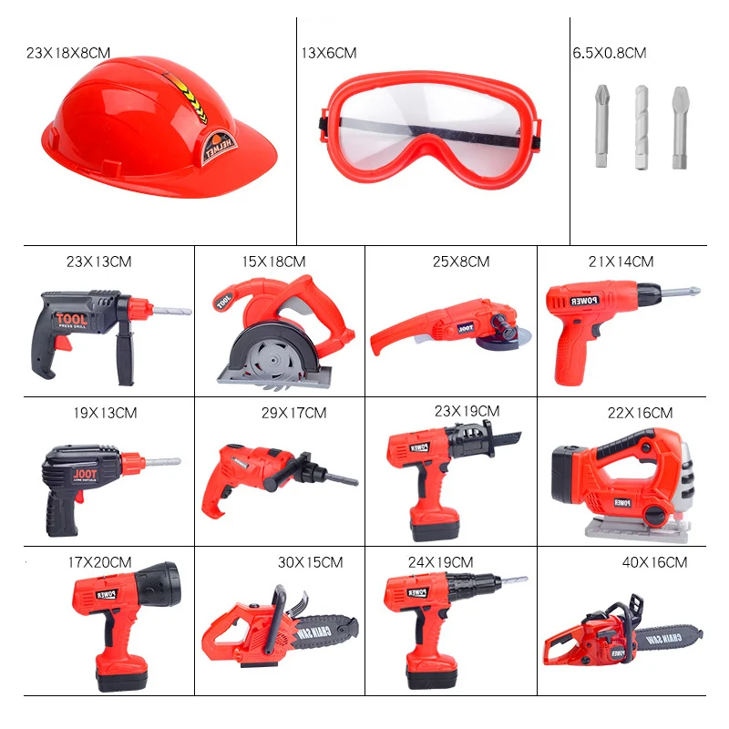 Kids Toolbox Kit Educational Toys Simulation Repair Tools Toys Drill Plastic Game Learning Engineering Puzzle Gifts For Boy