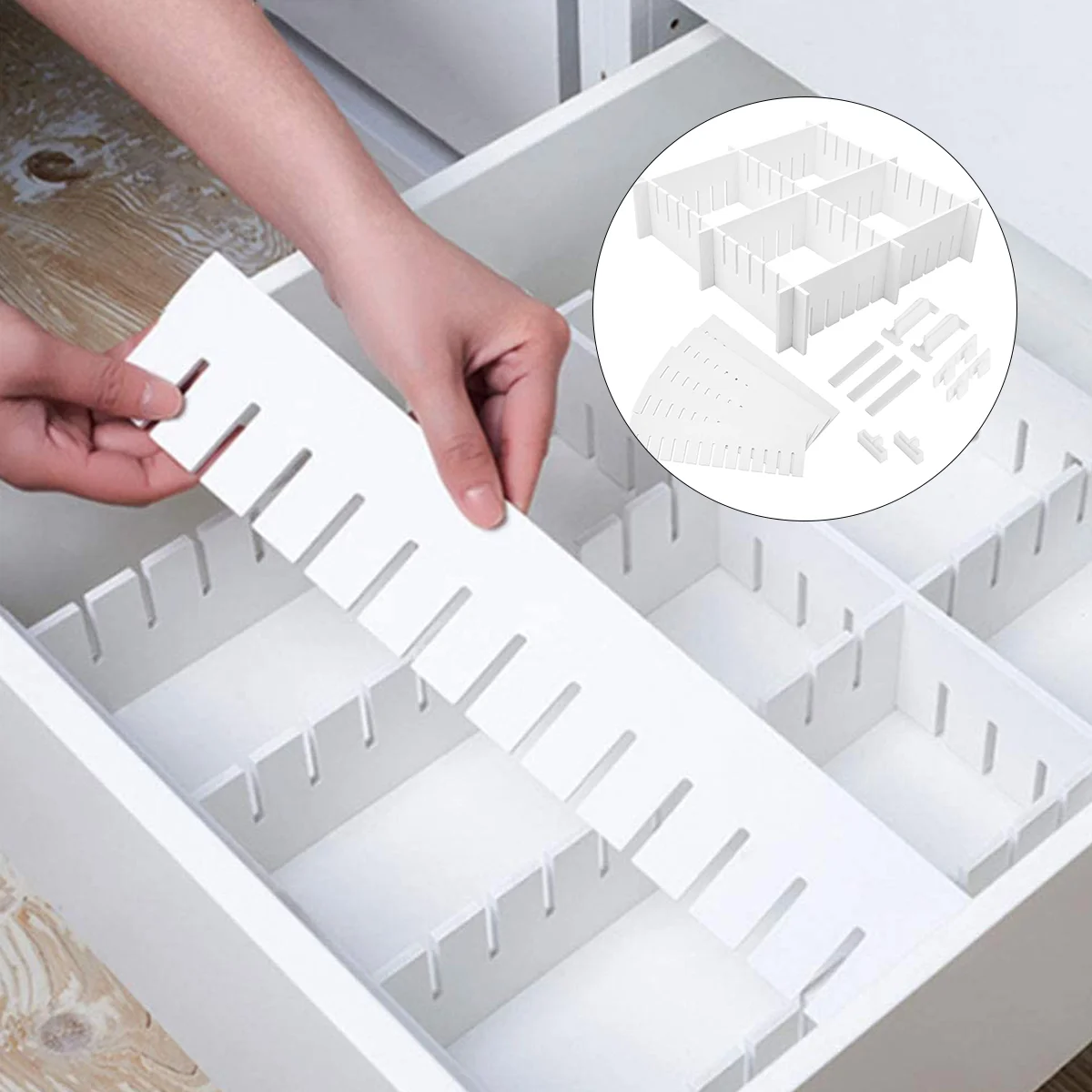 34 Pcs Drawer Plastic Divider PP Separator Partition Multipurpose Storage Adjustable Home