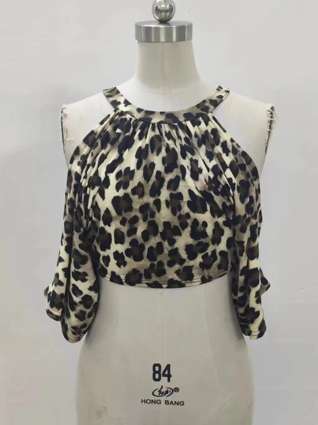 Belly Dance Top Leopard Print oulder Bared Slimming Dancewear Eastern Dance Class orm Women's Fitn Sportswear