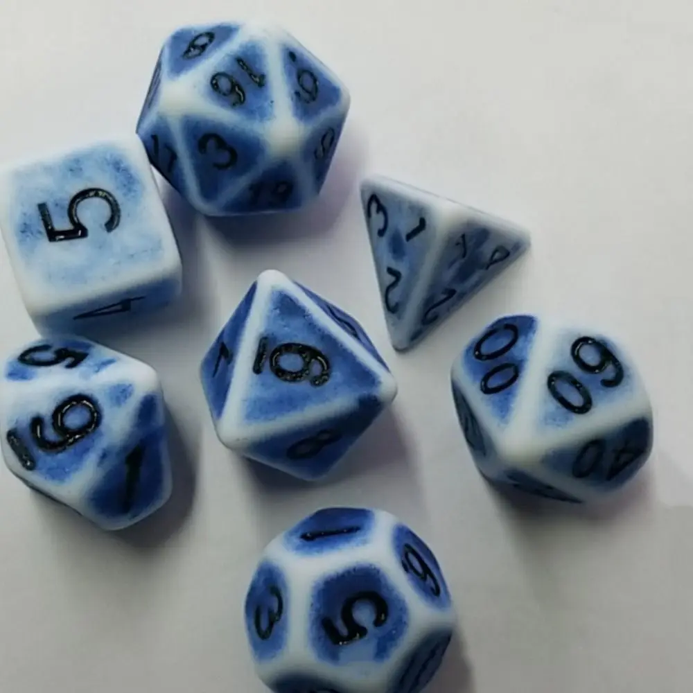 7Pcs Unique Cool Dice Sets Retro Effect Polyhedral Game Dice Interesting Polyhedral Digital Sets DND Board Game Pieces