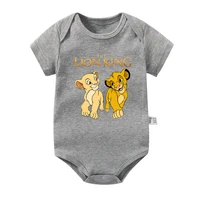 The Lion King Baby Girl Boy Clothes Cartoon Simba Print Infant Bodysuit Cotton Short Sleeve Newborn Toddler Jumpsuit Outfits 3