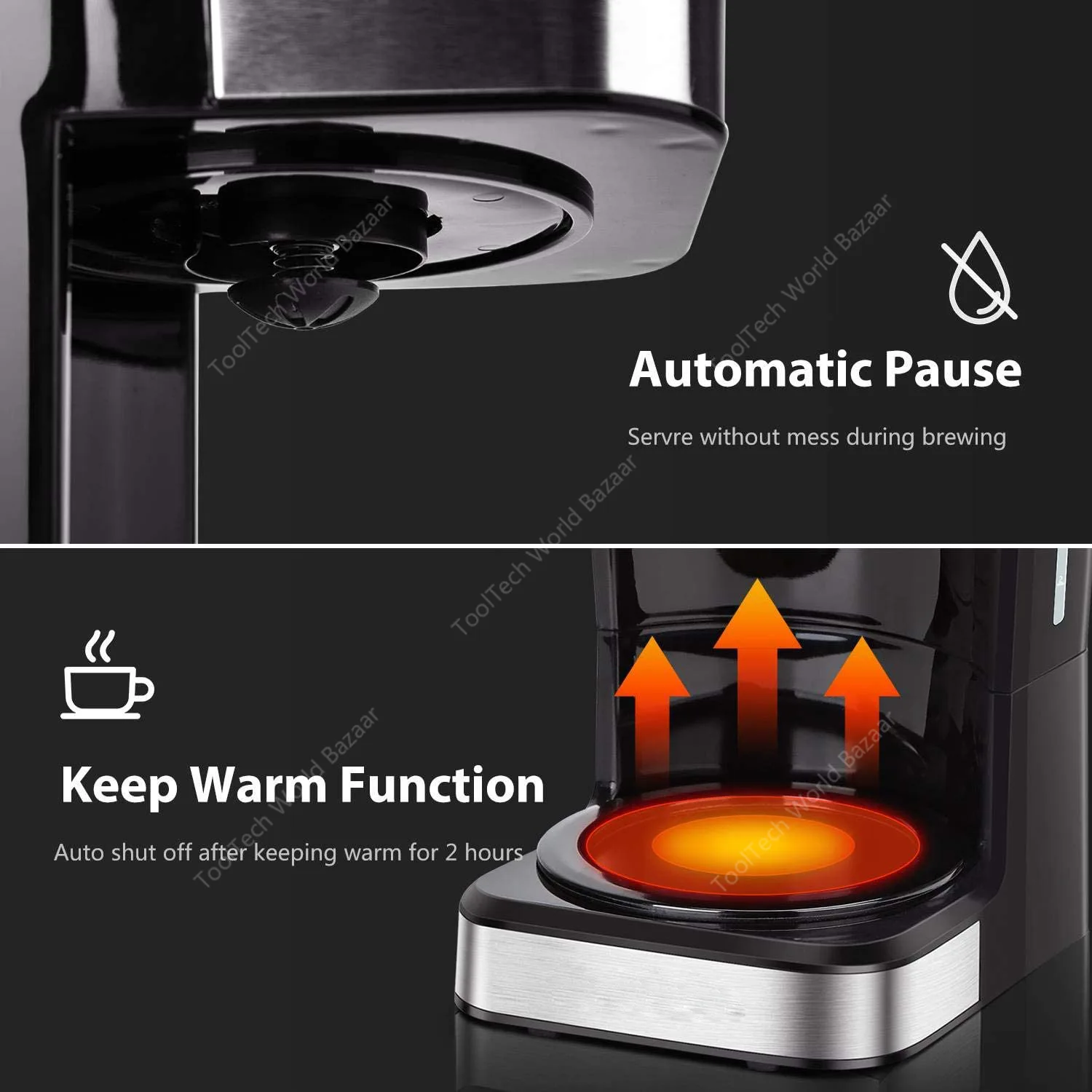 1.5L American drip coffee machine 24 hours reservation insulation function 950W