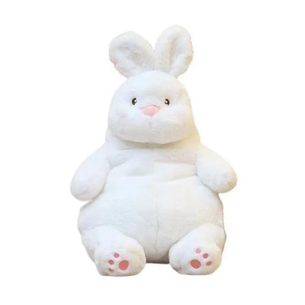 45CM Cute Big Fat Rabbit Plush Toy Big White Goose White Short Hair Super Soft Animal Doll Lover Child Birthday Gift