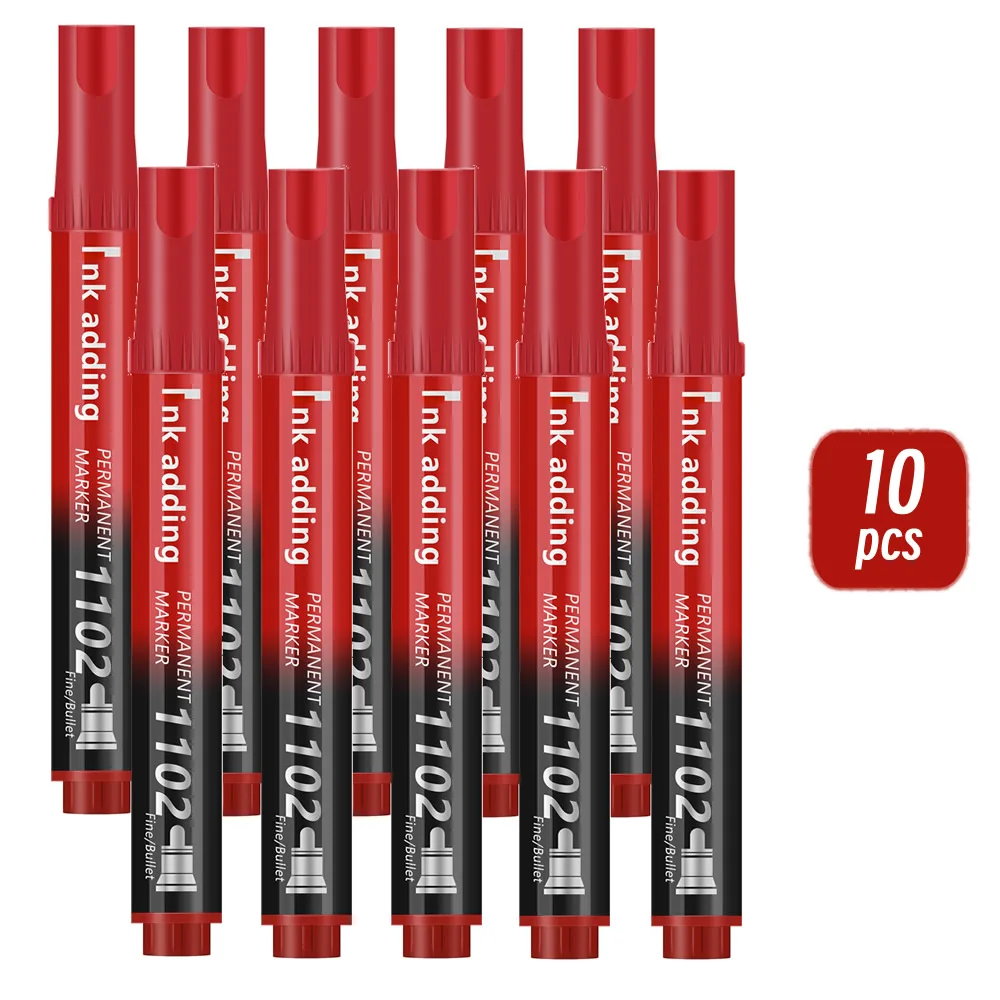 Pack of 1/10/20 Fine Tip Waterproof Permanent Marker Pens - Quick Drying, Multi-Surface Use on Wood, Stone, Metal & Glass; Assorted Colors