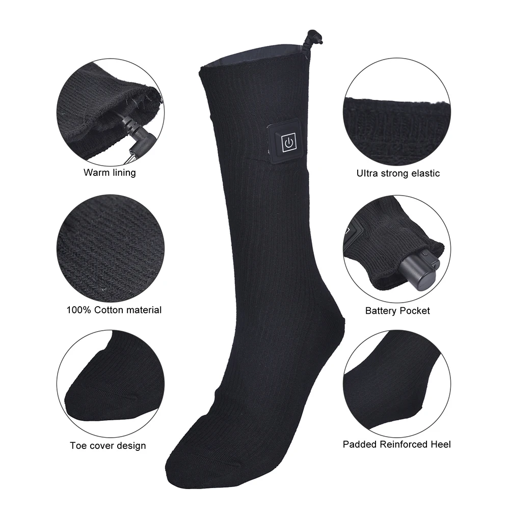 Winter Electric Heated Socks Men's Women's Thermal Heating Thermosocks Foot Warmer Socks Trekking Ski Cycling Outdoor Warm self heating socks